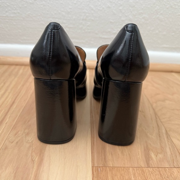 Nine West Valda Square Toe Block Black Heel Dress Pumps Size 7M - Picture 6 of 10